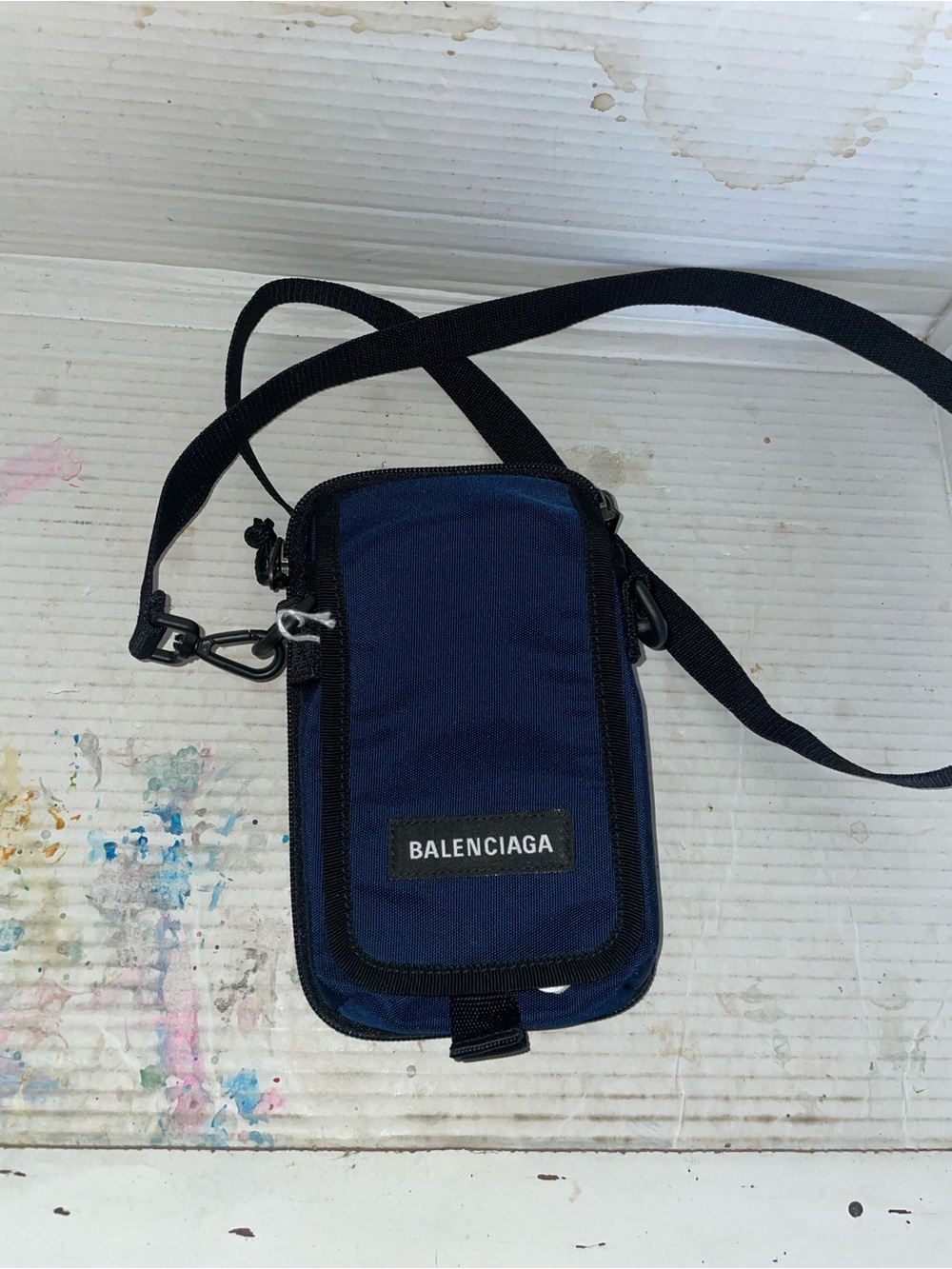 Balenciaga Explorer Navy and Black Pouch Shoulder Bag